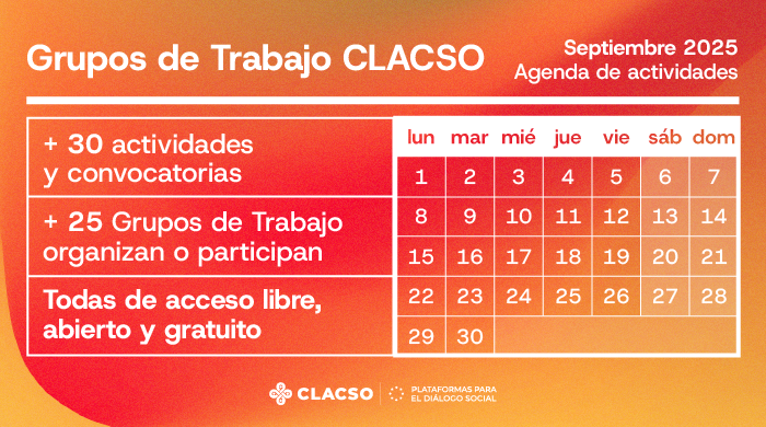  Agenda de Grupos de Trabajo –  Septiembre 2025