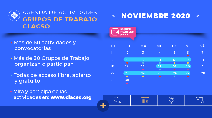  Agenda de Grupos de Trabajo – Noviembre 2020