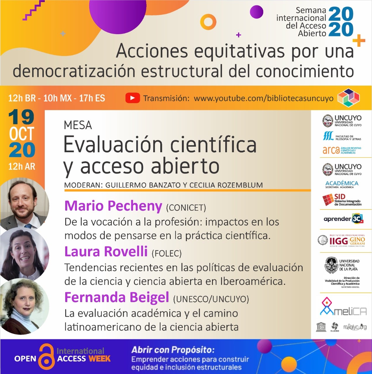  Semana de Acceso Abierto 2020: Mesa “Evaluación Científica y Acceso Abierto