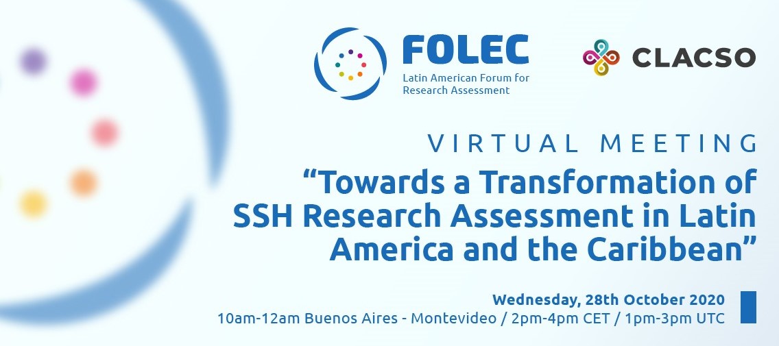 Reunión virtual FOLEC-CLACSO: Towards a Transformation of SSH Research Assessment in Latin America and the Caribbean