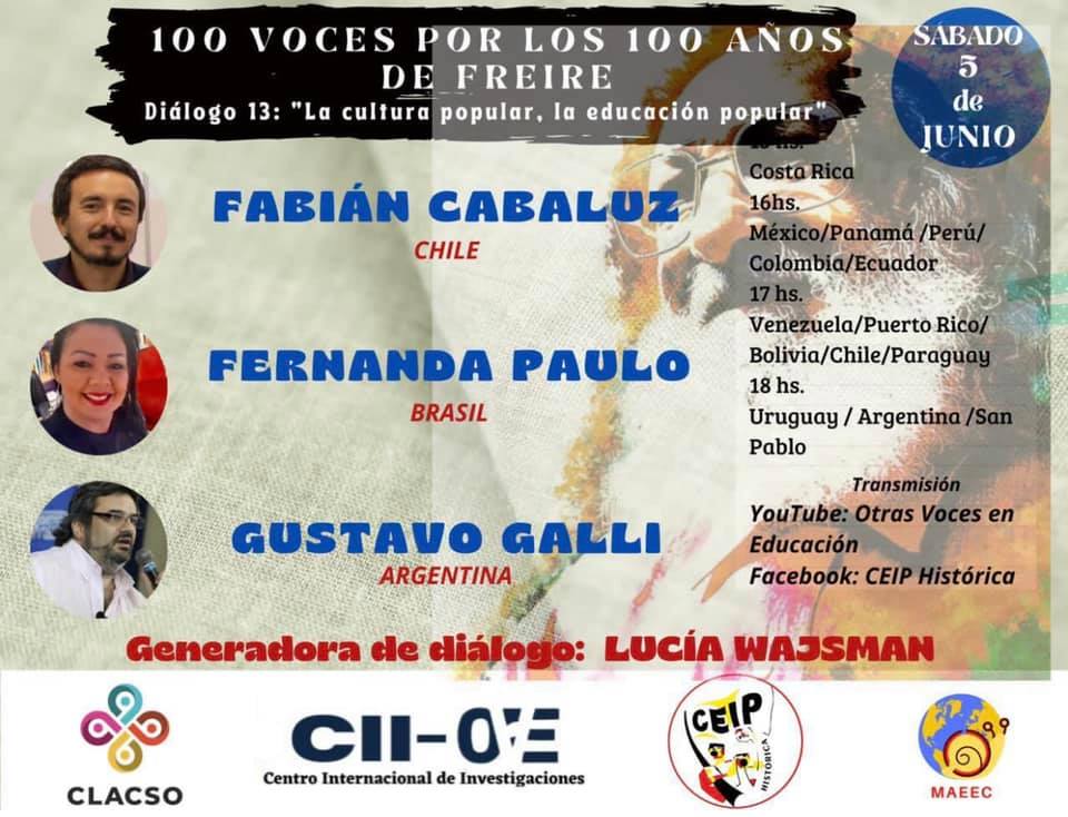  Cien voces por los 100 años de Paulo Freire. Diálogo 13: La cultura popular, la educación popular