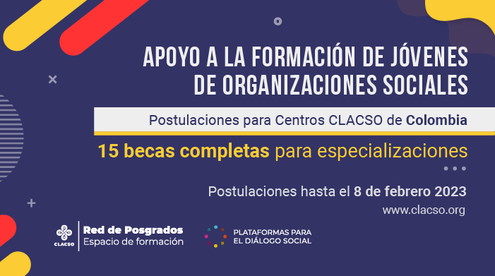  Apoyo a la formación de jóvenes de organizaciones sociales de Centros CLACSO Colombia