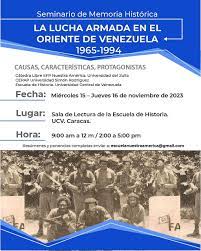  Organizan un Seminario de Memoria Histórica sobre la Lucha Armada en el Oriente de Venezuela