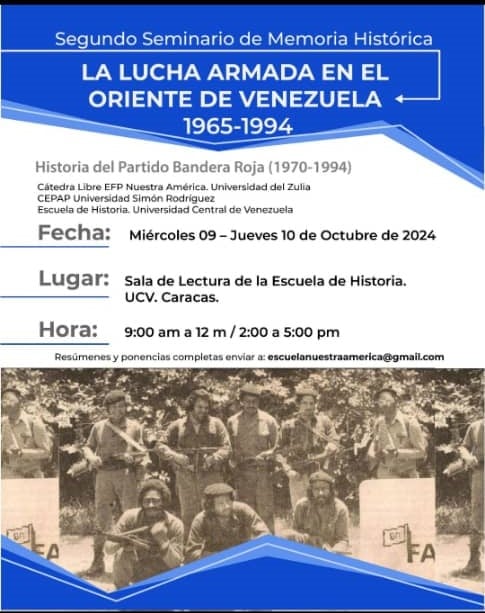  Seminario de Memoria Histórica sobre La Lucha Armada en el Oriente se realizará en octubre