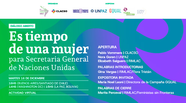  Es tiempo de una mujer para Secretaria General de Naciones Unidas