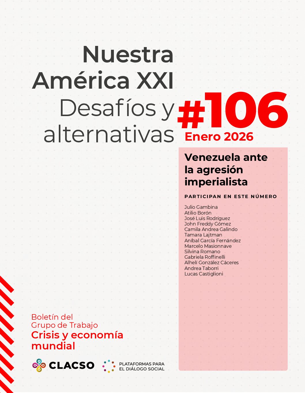  Boletín #106 Nuestra América XXI. Desafíos y alternativas