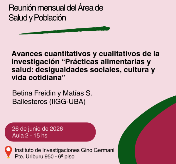  Reunión mensual del Área de salud y población del IIGG
