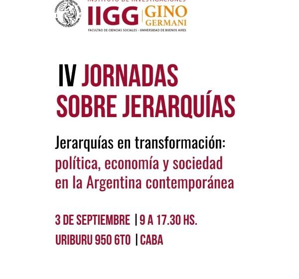  IV Jornadas de estudio sobre jerarquías (IIGG)