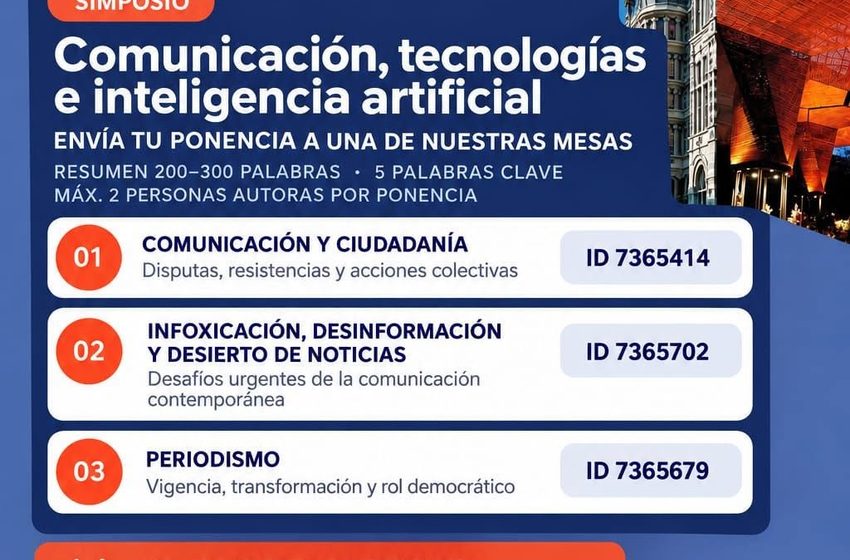  Convocatoria de ponencias para el simposio “Comunicación, tecnologías e inteligencia artificial” en el 59.º Congreso Internacional de Americanistas